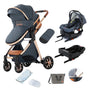 blue premium 3 in 1 stroller