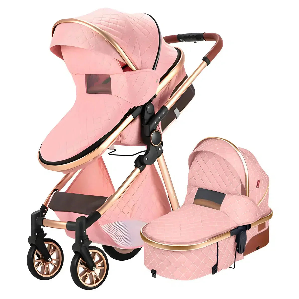 2 in 1 pink premium baby stroller