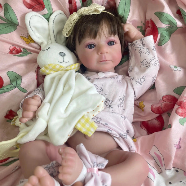 17-18Inch Finished Reborn Dolls Felicia Silicone Vinyl Or Cloth Doll Lifelike Adorable Newborn Girl Best Christmas Gift for Kids-Maternity Miracles - Mom & Baby Gifts