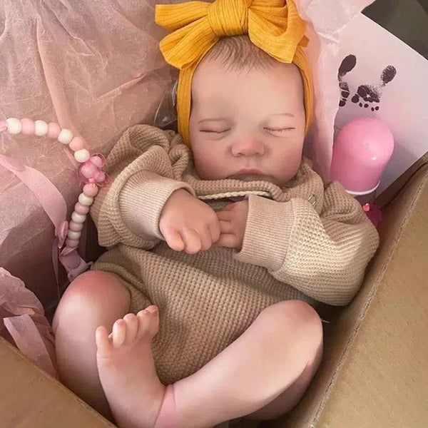 MRB 17inch Levi Reborn Baby Doll Already Painted Finished Sleeping Vinyl Newborn Baby 3D Skin Visible Veins Collectible Art Doll-Maternity Miracles - Mom & Baby Gifts