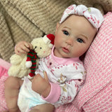 18Inch Lifelike Full Body Silicone Vinyl Girl Raven Washable Reborn Baby Doll With Painted Hair Bebe Reborn Toys Christmas Gift-Maternity Miracles - Mom & Baby Gifts