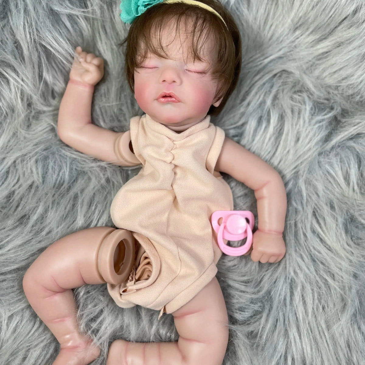 19 Inch Already Painted Reborn Doll Kits Sam With Hair Transplant Lifelike 3D Painted Skin Visible Veins Handmade Mold-Maternity Miracles - Mom & Baby Gifts