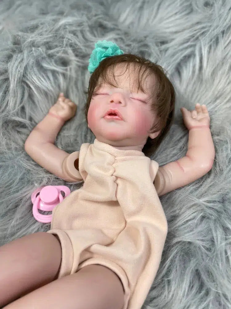 19 Inch Already Painted Reborn Doll Kits Sam With Hair Transplant Lifelike 3D Painted Skin Visible Veins Handmade Mold-Maternity Miracles - Mom & Baby Gifts