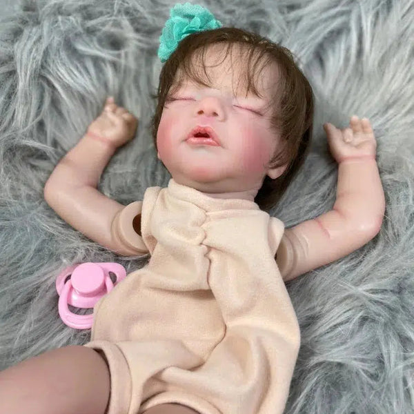 19 Inch Already Painted Reborn Doll Kits Sam With Hair Transplant Lifelike 3D Painted Skin Visible Veins Handmade Mold-Maternity Miracles - Mom & Baby Gifts