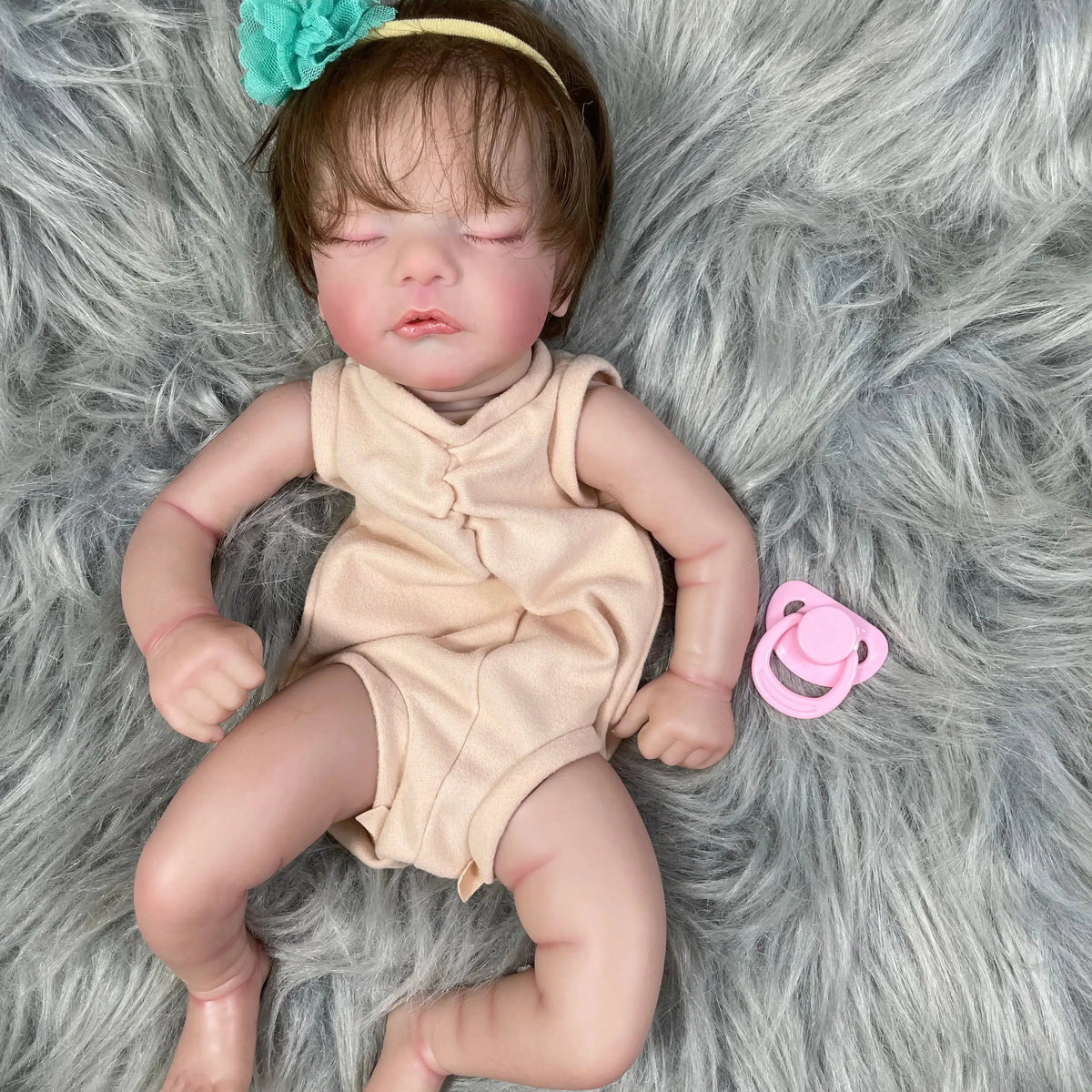 19 Inch Already Painted Reborn Doll Kits Sam With Hair Transplant Lifelike 3D Painted Skin Visible Veins Handmade Mold-Maternity Miracles - Mom & Baby Gifts