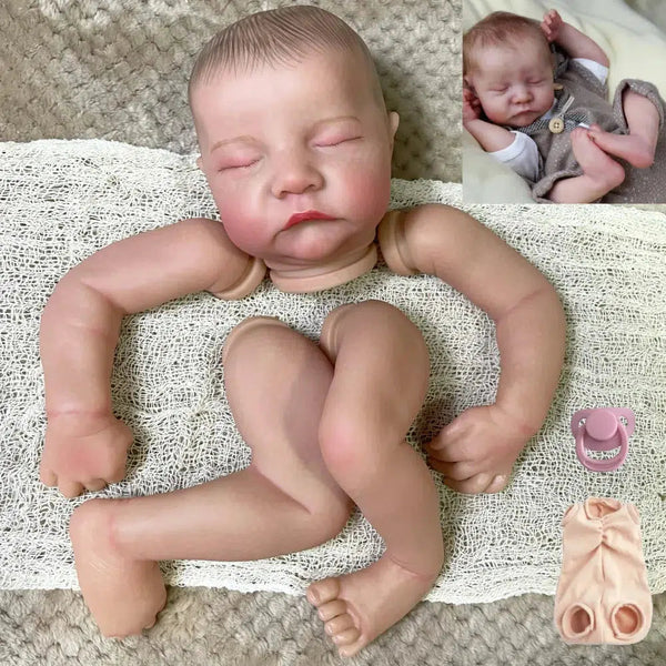 19inch Already Painted Reborn Doll Parts Levi Unassembled Lifelike Baby 3D Painting with Visible Veins Cloth Body Included-Maternity Miracles - Mom & Baby Gifts