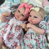 MRB 50CM LouLou Awake Twins Girl Reborn Baby Dolls Lifelike Silicone Vinyl Newborn 3D Skin Visible Veins DIY Toys For Girls-Maternity Miracles - Mom & Baby Gifts