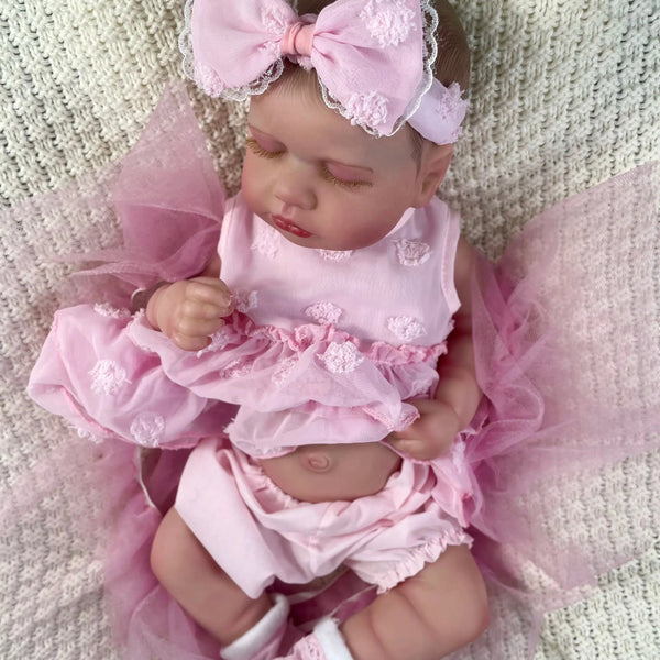 20 Inch Full Body Silicone Vinyl Reborn LouLou Girl Washable Reborn Baby Doll Adorable Bebe Reborn Toys Birthday Christmas Gift-Maternity Miracles - Mom & Baby Gifts