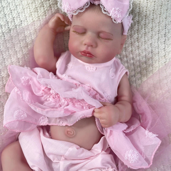 20 Inch Full Body Silicone Vinyl Reborn LouLou Girl Washable Reborn Baby Doll Adorable Bebe Reborn Toys Birthday Christmas Gift-Maternity Miracles - Mom & Baby Gifts