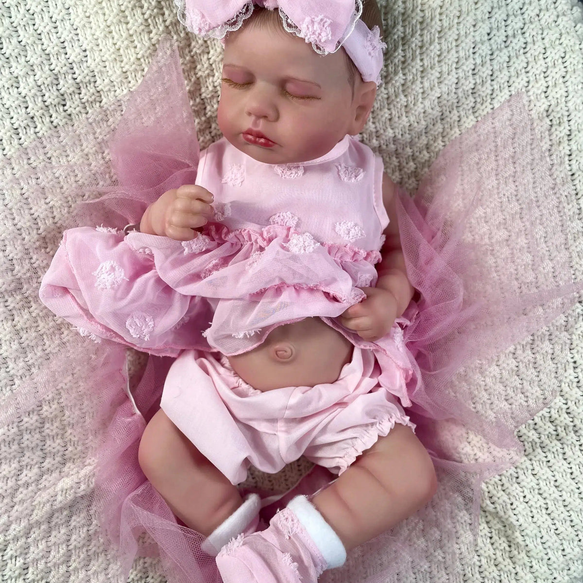 20 Inch Full Body Silicone Vinyl Reborn LouLou Girl Washable Reborn Baby Doll Adorable Bebe Reborn Toys Birthday Christmas Gift-Maternity Miracles - Mom & Baby Gifts