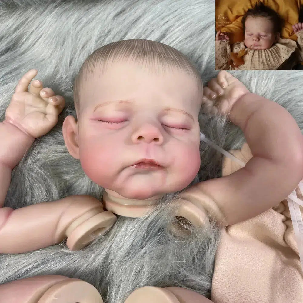 21 Inch Already Painted Reborn Baby Kit Eric/Erica With Eyelashes 3D Painted Skin Unassembled DIY Handmade Vinyl Doll Parts-Maternity Miracles - Mom & Baby Gifts