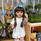 NPK 55CM Full Body Silicone Soft Touch Reborn Toddler Princess Betty with long hair Lifelike Real baby doll-Maternity Miracles - Mom & Baby Gifts