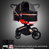 3-In-1 Luxury 360° Rotating Baby Stroller Travel System-Maternity Miracles - Mom & Baby Gifts