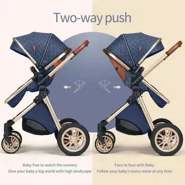 Brilliant Dark Blue Premium 3-in-1 Baby Stroller-Maternity Miracles - Mom & Baby Gifts