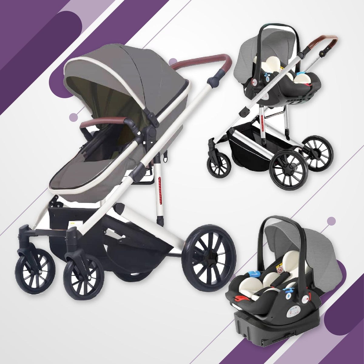 Deluxe 3 in 1 Baby Stroller-Maternity Miracles - Mom & Baby Gifts