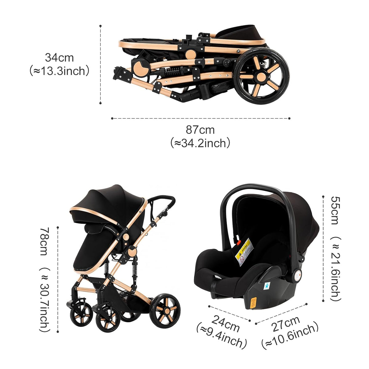 Luxury 3-in-1 Baby Stroller-Maternity Miracles - Mom & Baby Gifts