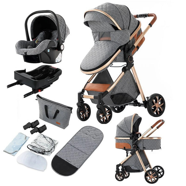 Grey Premium 3-in-1 Baby Stroller-Maternity Miracles - Mom & Baby Gifts