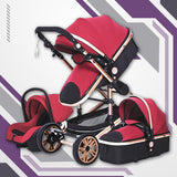 Red Luxury 3-in-1 Baby Stroller-Maternity Miracles - Mom & Baby Gifts