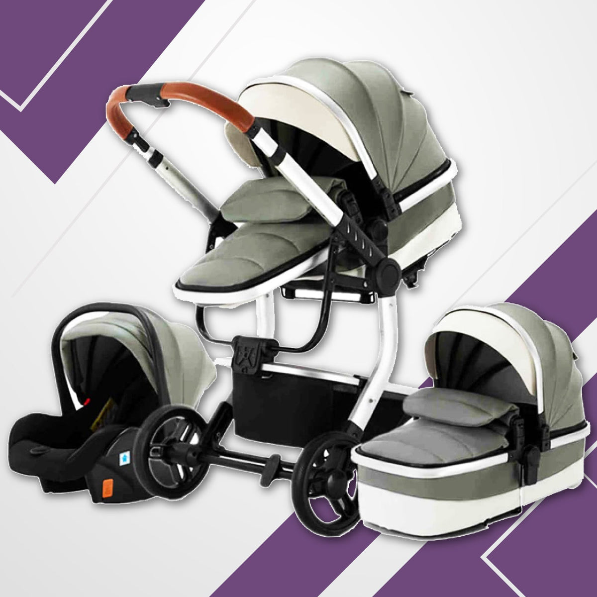 Upgraded Luxury 3-in-1 Baby Stroller-Maternity Miracles - Mom & Baby Gifts